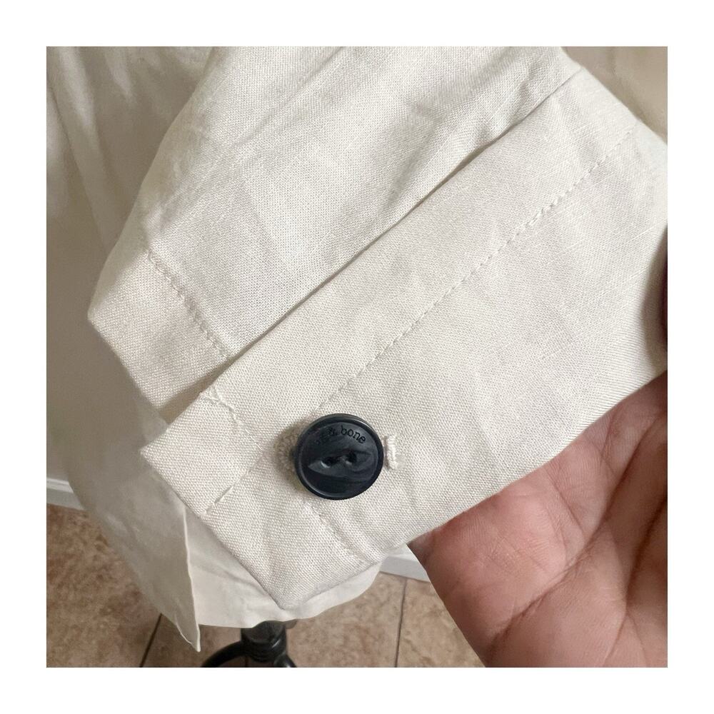 Rag & Bone Cream Linen Margot Blazer Sport Coat with Notched Lapel Size 0 - Picture 7 of 14